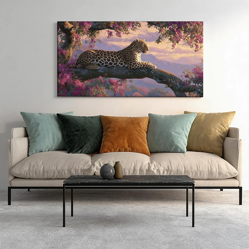 2D flat printing 1pcLeopard on Branch Colorful Flowers Large-sized canvas painting, for corridor and bedroom decoration
2D flat printing 1pcLeopard on Branch Colorful Flowers Large-sized canvas painting, for corridor and bedroom decoration