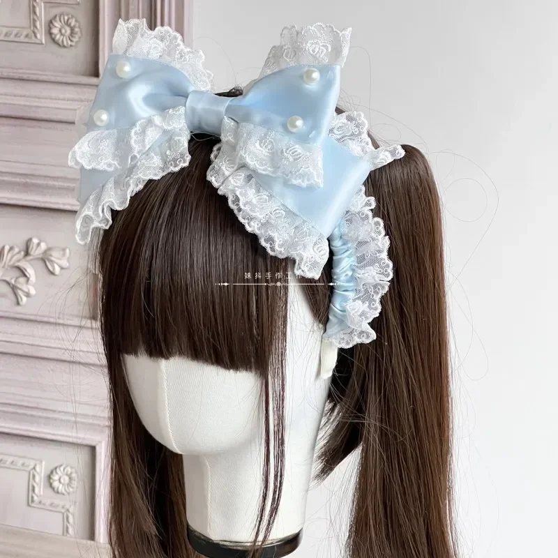 Original Handmade Cute Harajuku Pink Blue Mood Limited Lolita Handmade Lace Pearl Hair Band Headband Bow Kc
Original Handmade Cute Harajuku Pink Blue Mood Limited Lolita Handmade Lace Pearl Hair Band Headband Bow Kc