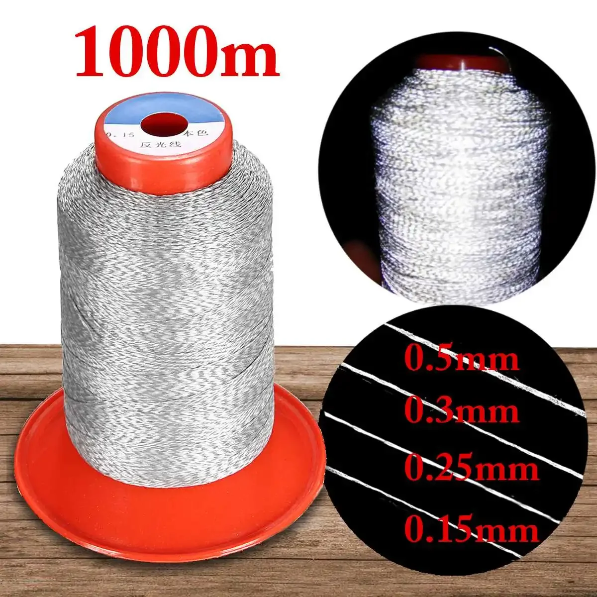 1000M/roll Reflective Sewing Thread Yarn Fabric DIY Sewing Needlework Safety Cap Working Vest Diameter 0.5-0.15mm Silver Grey
1000M/roll Reflective Sewing Thread Yarn Fabric DIY Sewing Needlework Safety Cap Working Vest Diameter 0.5-0.15mm Silver Grey