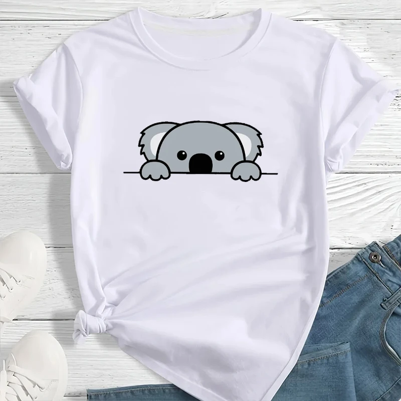 Cute Cartoon Koala Print Women T-shirt Kawaii Cartoon Panda Girl Animal Short Sleeve T Shirt Clothes Animal Lovers Clothes Tops
Cute Cartoon Koala Print Women T-shirt Kawaii Cartoon Panda Girl Animal Short Sleeve T Shirt Clothes Animal Lovers Clothes Tops