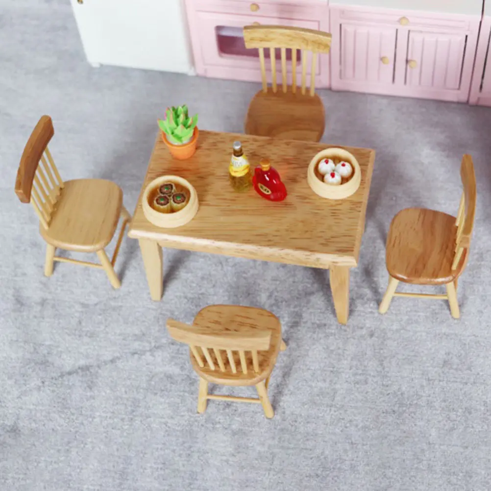 1Set Mini House Furniture Wooden Table Chair Set Superior Wood Playhouse Decor Children Plaything Mini Table Chair Accessories
1Set Mini House Furniture Wooden Table Chair Set Superior Wood Playhouse Decor Children Plaything Mini Table Chair Accessories