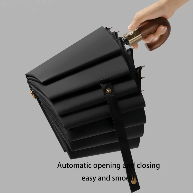 Полностью автоматический складной зонт с деревянной ручкой и изогнутым крючком, ветрозащитный, солнцезащитный, для мужчин и женщин, для солнечной и дождливой погоды.
Полностью автоматический складной зонт с деревянной ручкой и изогнутым крючком, ветрозащитный, солнцезащитный, для мужчин и женщин, для солнечной и дождливой погоды.