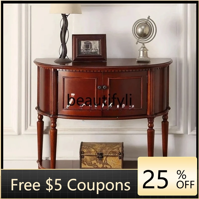 FF American Style Entryway Cabinet, Light Luxury French Semi-Circular Arc Vintage Hallway Decorative Cabinet
FF American Style Entryway Cabinet, Light Luxury French Semi-Circular Arc Vintage Hallway Decorative Cabinet