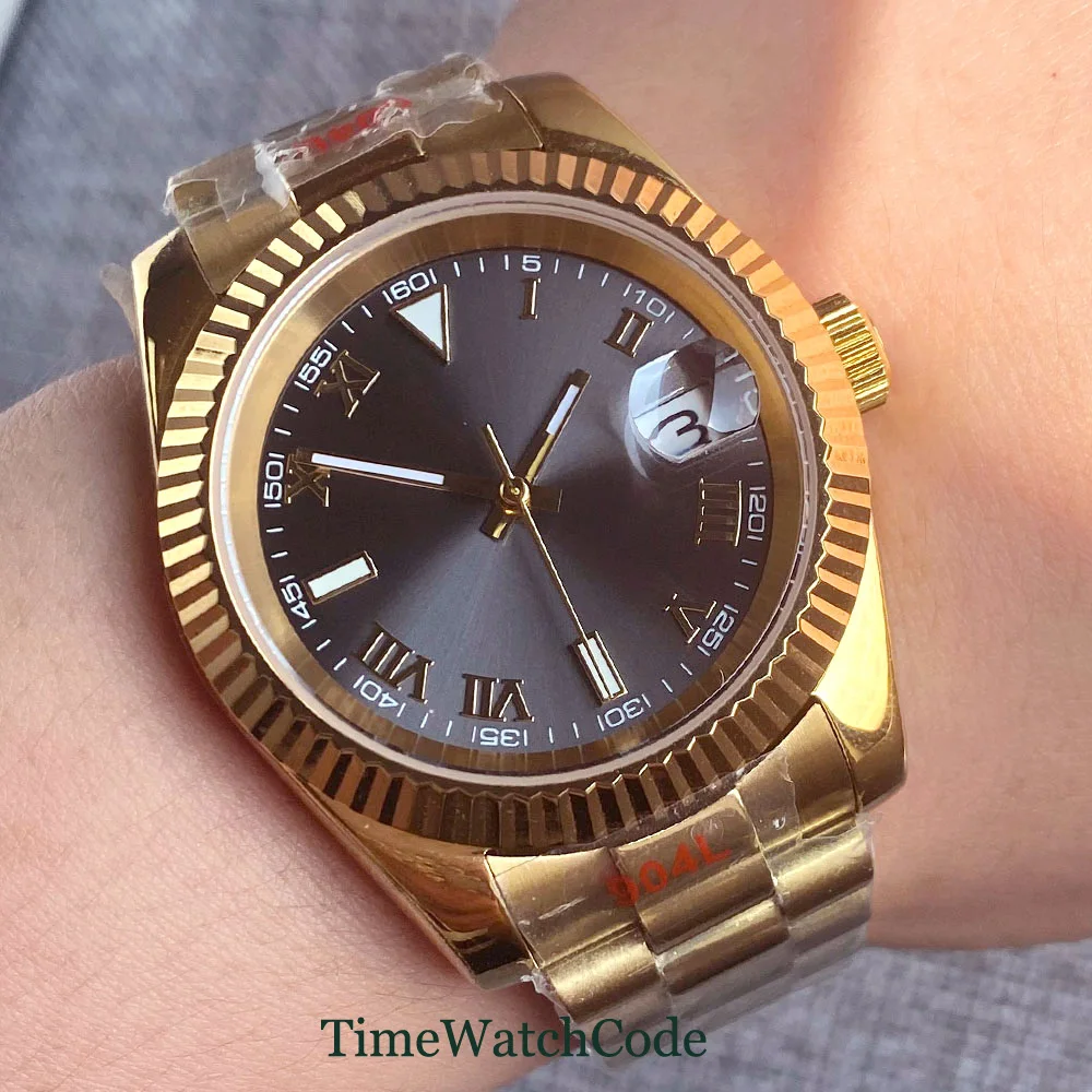 Bliger Luxury Automatic Watch for Men 36mm or 39mm NH35A Movement Gold Plating Sapphire Crystal Sterile Gray Dial Roman Index
Bliger Luxury Automatic Watch for Men 36mm or 39mm NH35A Movement Gold Plating Sapphire Crystal Sterile Gray Dial Roman Index