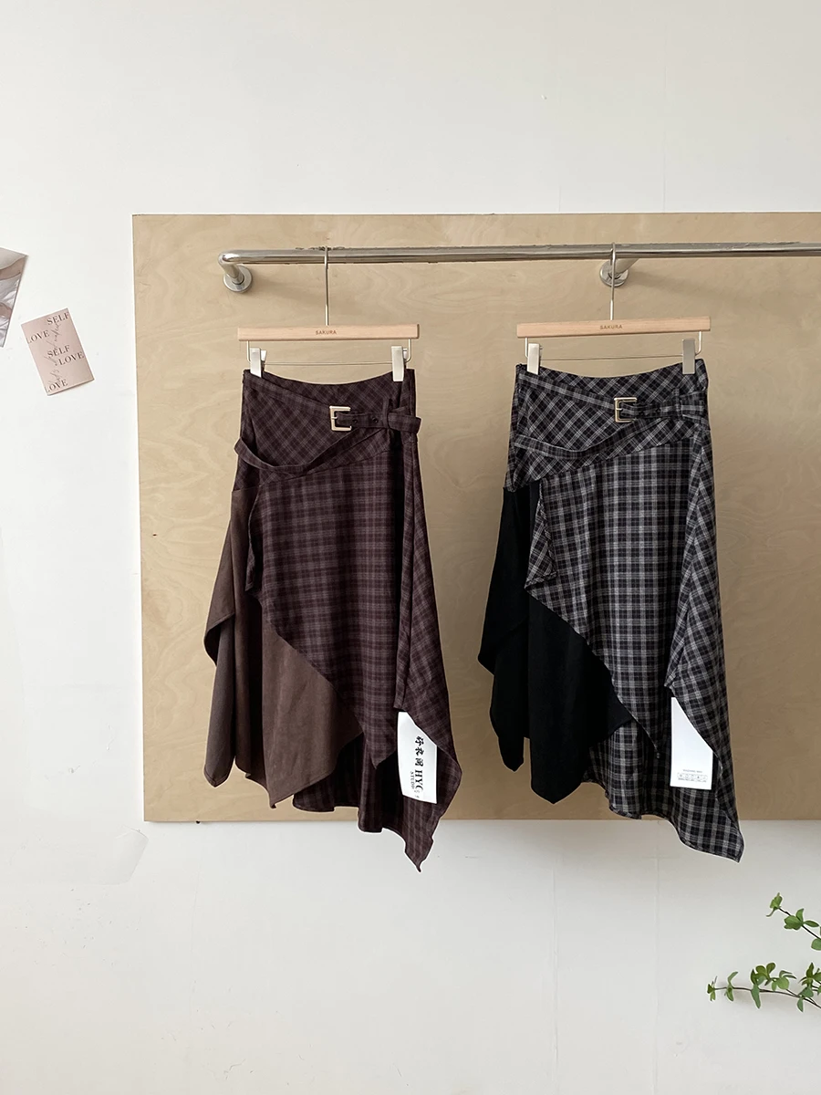 Korean Style High Waist A-Line Skirt Women's Autumn New Vintage Plaid Unique Half-length Slim Fit Asymmetrical Skirt
Korean Style High Waist A-Line Skirt Women's Autumn New Vintage Plaid Unique Half-length Slim Fit Asymmetrical Skirt