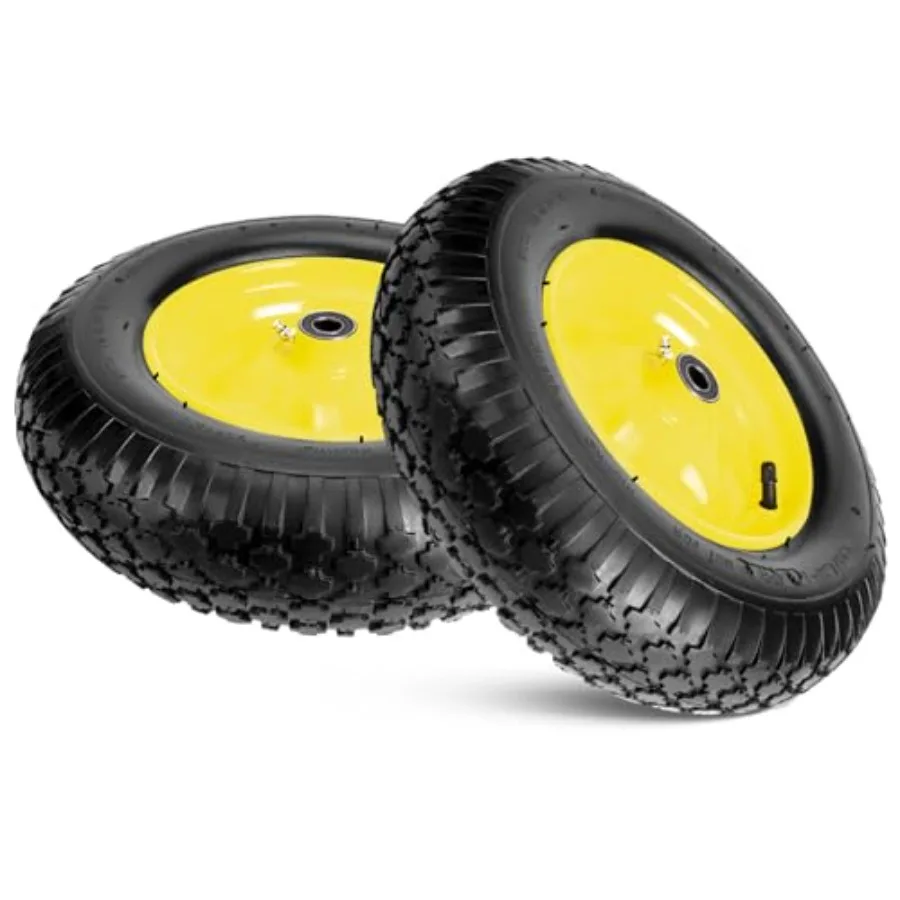 2 PCS 16" Pneumatic Rubber Replacement Tires and 4.80/4.00-8" Wheels with 5/8" Bearings, Inflated Air Wheel for Garden Cart/Han
2 PCS 16" Pneumatic Rubber Replacement Tires and 4.80/4.00-8" Wheels with 5/8" Bearings, Inflated Air Wheel for Garden Cart/Han