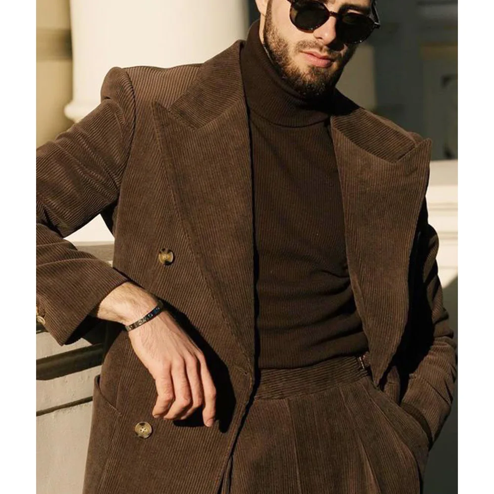 Men's Corduroy Suit Two Piece Elegant Fashionable Casual Comfortable Work Wear Groomsman Party Hallowen Costume Man Pant Sets
Men's Corduroy Suit Two Piece Elegant Fashionable Casual Comfortable Work Wear Groomsman Party Hallowen Costume Man Pant Sets