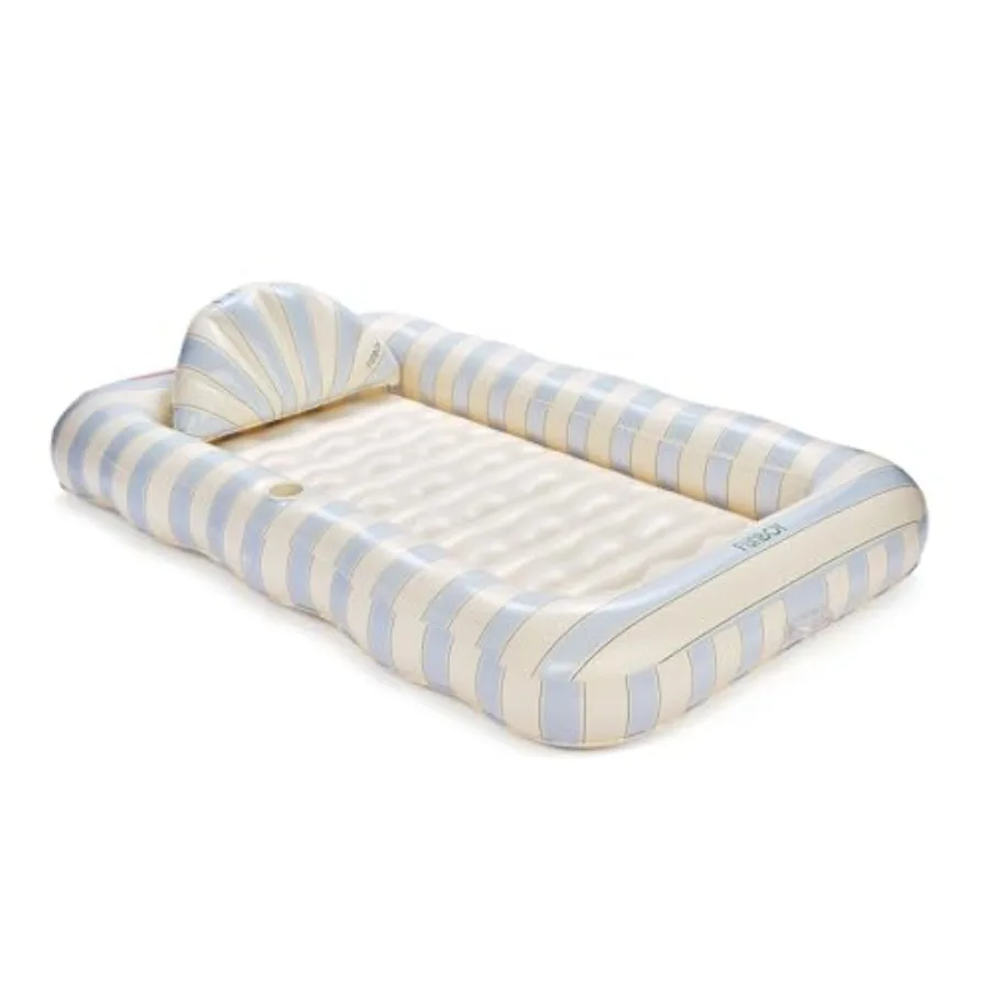 Tanning Pool Lounger Float Blue and Green Stripe XL 72" x 48" with Pillow and Large Cup Holder
Tanning Pool Lounger Float Blue and Green Stripe XL 72" x 48" with Pillow and Large Cup Holder