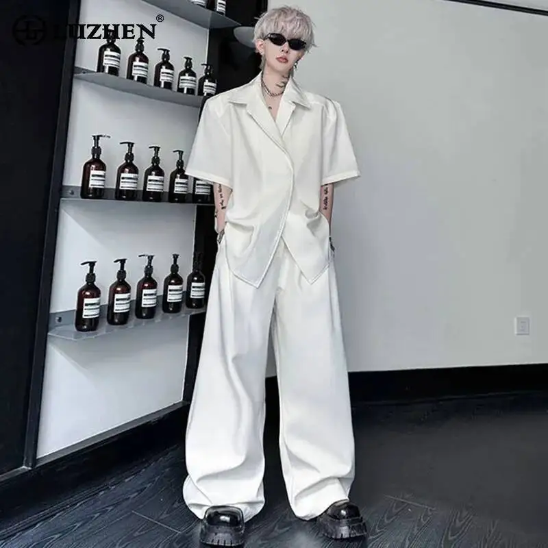 LUZHEN Solid Color Two-piece Sets 2025 Fashion Baggy Elegant Casual Pants High Quality Shoulder Pad Short Sleeve Shirts JY7346
LUZHEN Solid Color Two-piece Sets 2025 Fashion Baggy Elegant Casual Pants High Quality Shoulder Pad Short Sleeve Shirts JY7346