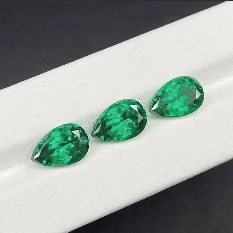 Lab Grown Zambian Emeralds Pear Shape Hydrothermal Hand Cutting Cut with Cracks Inclusions Inside Selectable AGL Certificate
Lab Grown Zambian Emeralds Pear Shape Hydrothermal Hand Cutting Cut with Cracks Inclusions Inside Selectable AGL Certificate