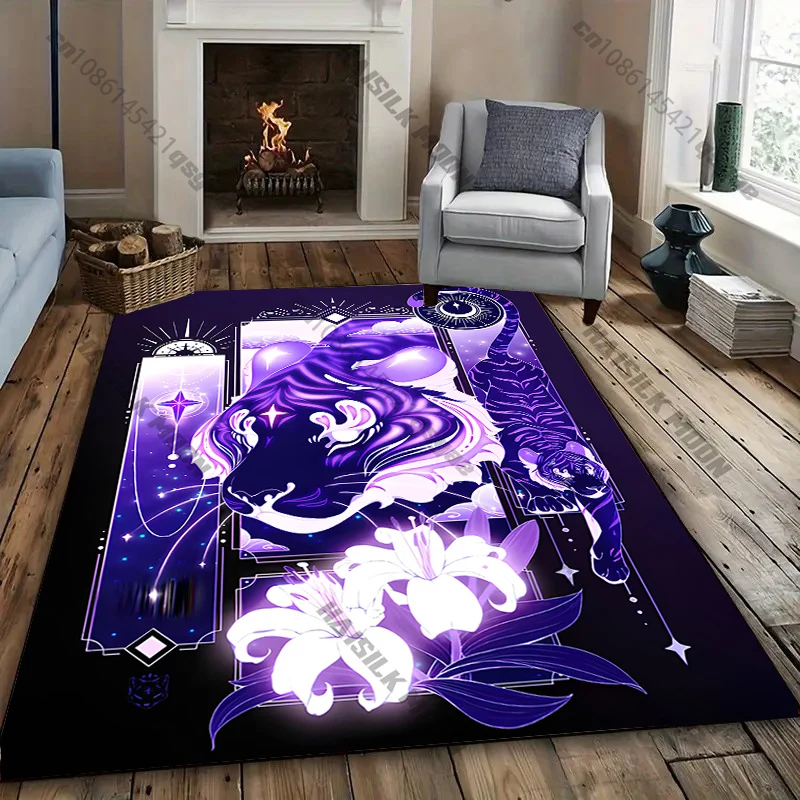 "Elegant Purple Tiger Floral Rug" living room bedroom sofa decor carpet, Luxury gift mat
"Elegant Purple Tiger Floral Rug" living room bedroom sofa decor carpet, Luxury gift mat