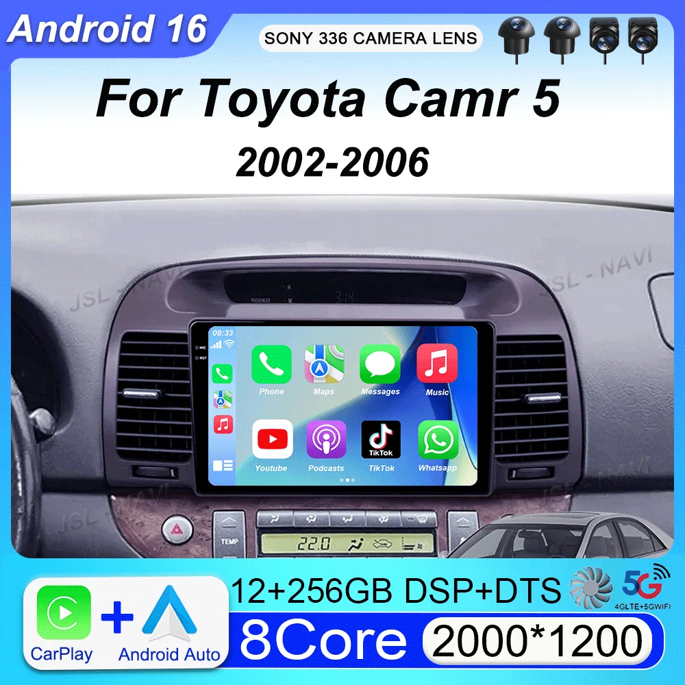 Carplay Car Radio Android 16 For Toyota Camr 5 2002 2003 2004 2005 2006 Multimedia Video Player GPS Navigation 2 Din DVD Stereo
Carplay Car Radio Android 16 For Toyota Camr 5 2002 2003 2004 2005 2006 Multimedia Video Player GPS Navigation 2 Din DVD Stereo