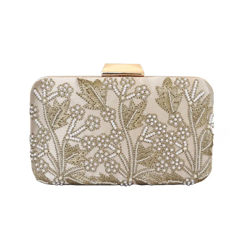 Handmade Bead Embroidery Evening Bag Floral Leaf Clutch Handbag Satin Surface Single Shoulder Crossbody Bag for Women
Handmade Bead Embroidery Evening Bag Floral Leaf Clutch Handbag Satin Surface Single Shoulder Crossbody Bag for Women