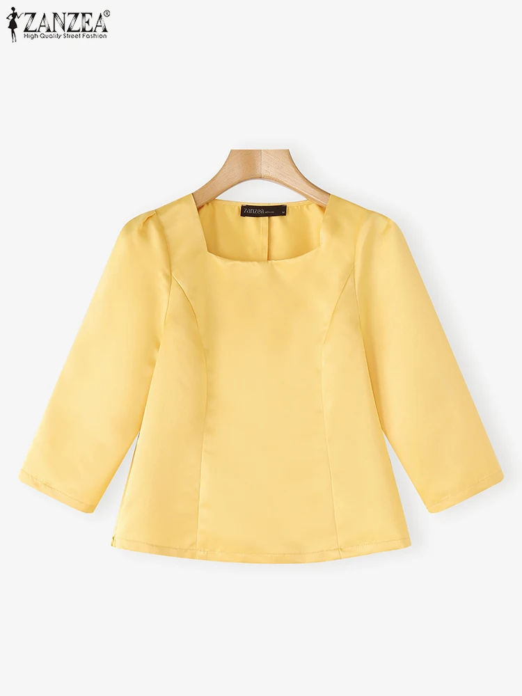 ZANZEA Fashion Satin Silk Blouse Women Elegant Office Work Wear Tops 2025 3/4 Sleeve Tunic Casual Square Neck Blusas Oversized
ZANZEA Fashion Satin Silk Blouse Women Elegant Office Work Wear Tops 2025 3/4 Sleeve Tunic Casual Square Neck Blusas Oversized