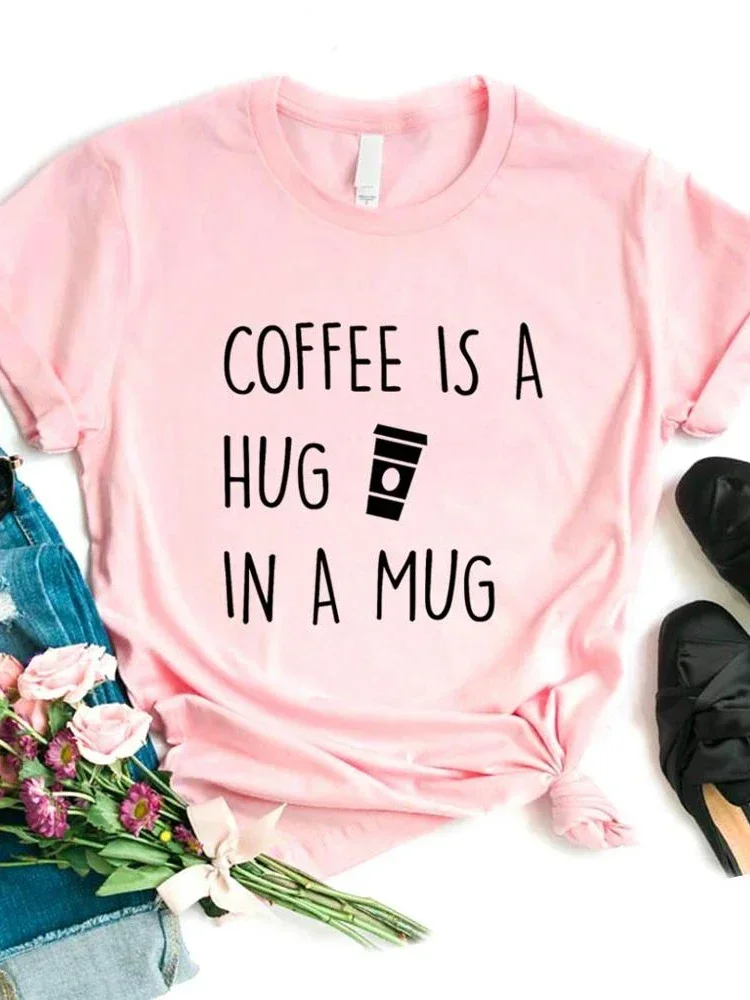 Coffee Is A Hug In A Mug Print Women T Shirt Short Sleeve O Neck Loose Women Tshirt Ladies Fashion Tee Shirt Tops Clothes Mujer
Coffee Is A Hug In A Mug Print Women T Shirt Short Sleeve O Neck Loose Women Tshirt Ladies Fashion Tee Shirt Tops Clothes Mujer