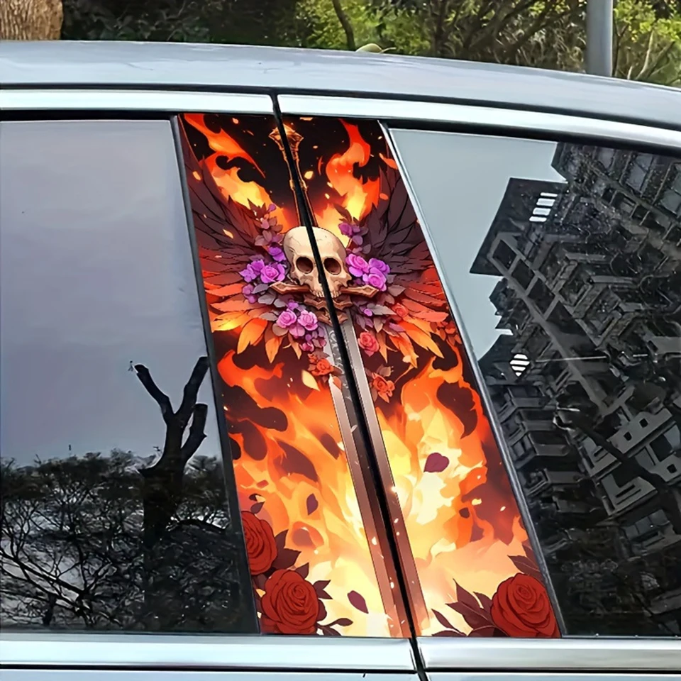 2pcs New Car Door B Pillar Decals Center Column Sticker Fire Rose Sword Skull Pattern Self-Adhesive Door Pillar Vinyl Wrap SX-21
2pcs New Car Door B Pillar Decals Center Column Sticker Fire Rose Sword Skull Pattern Self-Adhesive Door Pillar Vinyl Wrap SX-21