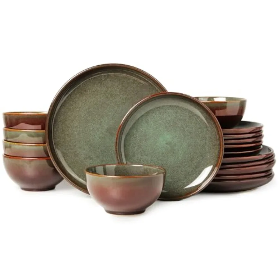 Stoneware Dinnerware Sets for 6, 18 Pieces Ceramic Plates and Bowls Sets, Chip and Scratch Resistant Dish Set, Dishwasher and M
Stoneware Dinnerware Sets for 6, 18 Pieces Ceramic Plates and Bowls Sets, Chip and Scratch Resistant Dish Set, Dishwasher and M