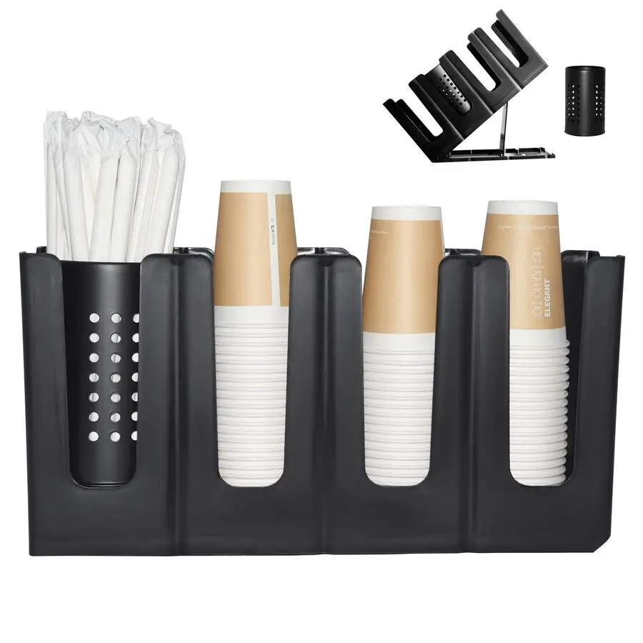 Holder Lid Dispenser with Straw Organizer,4 Compartment 7 Adjusting,Cup Storage Organizer for Breakroom Countertop Coffee Statio
Holder Lid Dispenser with Straw Organizer,4 Compartment 7 Adjusting,Cup Storage Organizer for Breakroom Countertop Coffee Statio