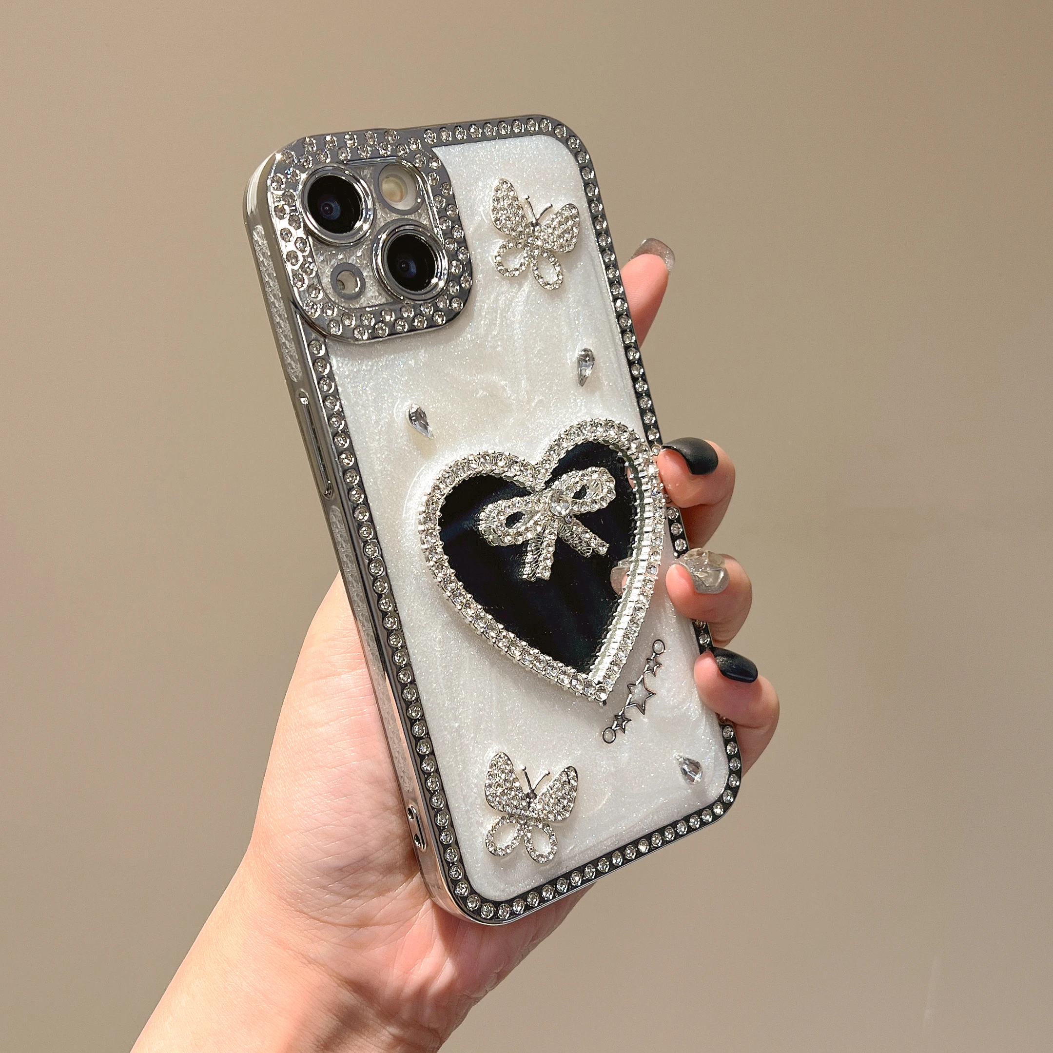 6D Glitter Rhinestone & Bowknot Kitty Design Phone Case for iphone 17 16 15 14 13 Pro Max Cream Epoxy Back Protection Cover
6D Glitter Rhinestone & Bowknot Kitty Design Phone Case for iphone 17 16 15 14 13 Pro Max Cream Epoxy Back Protection Cover