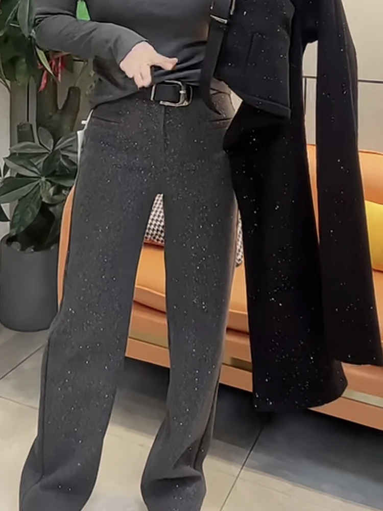 Heavy Industry Flash Diamond Black Pants 2025 Autumn New High Waist Straight Pants Casual Streetwear Women Clothing
Heavy Industry Flash Diamond Black Pants 2025 Autumn New High Waist Straight Pants Casual Streetwear Women Clothing