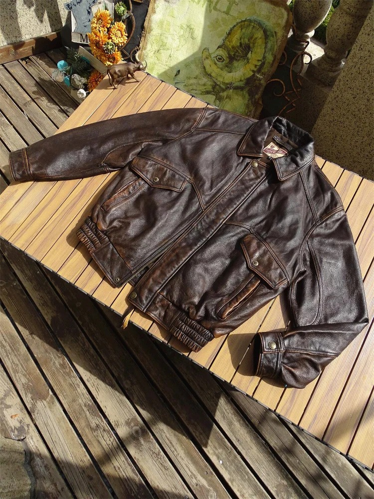 Classic Hong Kong Style Wide Version Top Layer Cowhide Genuine Leather Jacket Men Handmade Dyeing Loose Extra Large Size Flig...
Classic Hong Kong Style Wide Version Top Layer Cowhide Genuine Leather Jacket Men Handmade Dyeing Loose Extra Large Size Flig...