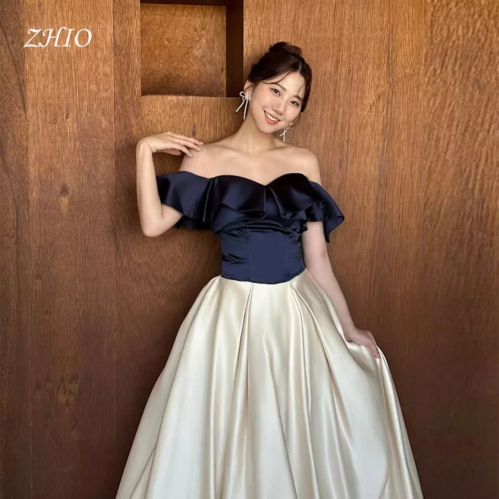 ZHIO Princess Dark Blue Contrast Champagne Satin Wedding Dresses Korea Photo Shoot Evening Party Gown Customized 웨딩드레스
ZHIO Princess Dark Blue Contrast Champagne Satin Wedding Dresses Korea Photo Shoot Evening Party Gown Customized 웨딩드레스