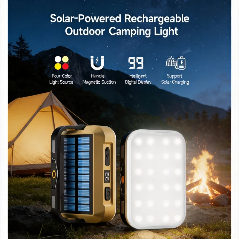 Solar-Powered Portable Camping Lantern Four Light Sources Stepless Dimming Work Light Magnetic Outdoor Waterproof Emergency Lamp
Solar-Powered Portable Camping Lantern Four Light Sources Stepless Dimming Work Light Magnetic Outdoor Waterproof Emergency Lamp
