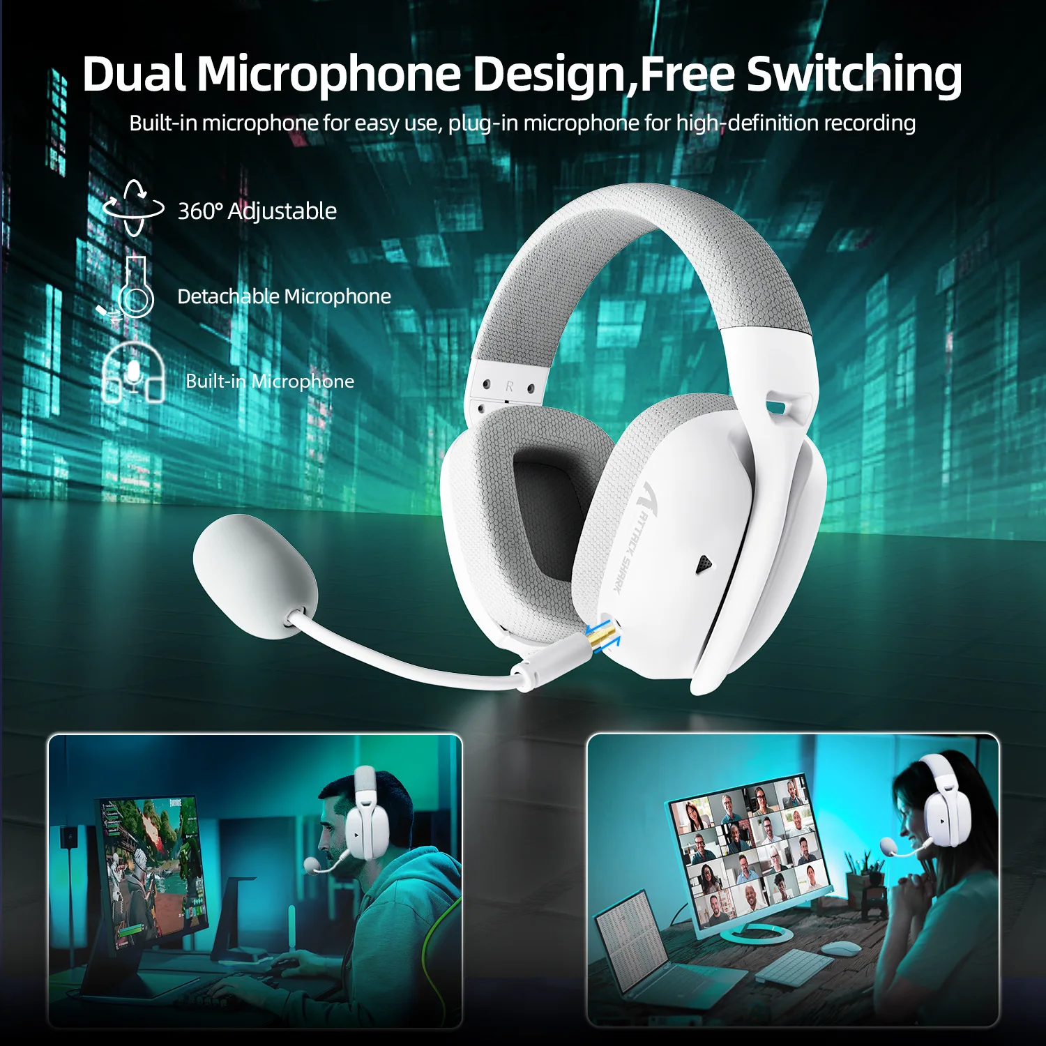 ATTACK SHARK L80PRO Ultralight Wireless Gaming Headset, Bendable Dual Mic System, BT/2.4Ghz/3.5mm Wired, for PC/Mac/PS/XBOX
ATTACK SHARK L80PRO Ultralight Wireless Gaming Headset, Bendable Dual Mic System, BT/2.4Ghz/3.5mm Wired, for PC/Mac/PS/XBOX