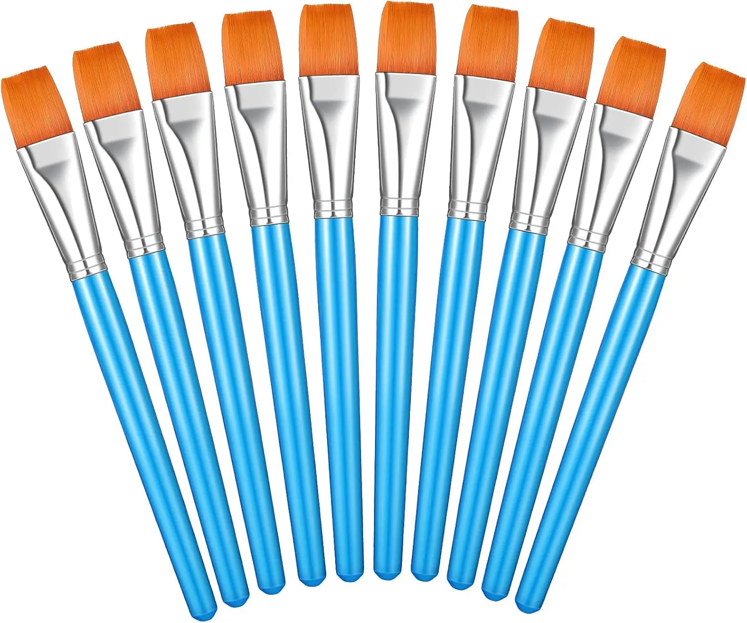10 Pcs 1 Inch Flat Paint Brushes Bulk for Acrylic Watercolor Oil Painting, Synthetic Nylon Artist Brush for Detail Painting (Sky
10 Pcs 1 Inch Flat Paint Brushes Bulk for Acrylic Watercolor Oil Painting, Synthetic Nylon Artist Brush for Detail Painting (Sky