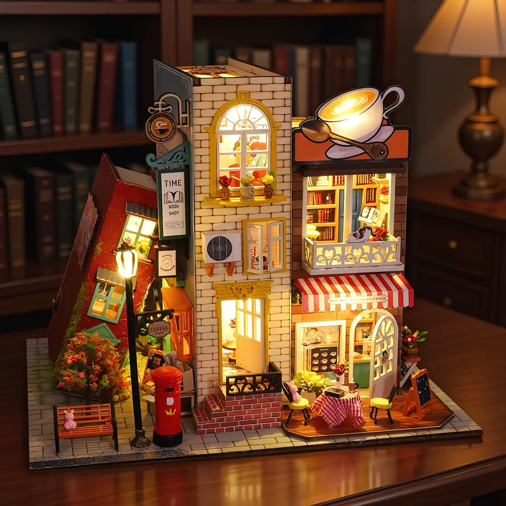 Vintage European Street‑Café Book Nook Kit, 3D Wooden Miniature House Kit,Books Tiny Home Bookend Decor Gift for Adults
Vintage European Street‑Café Book Nook Kit, 3D Wooden Miniature House Kit,Books Tiny Home Bookend Decor Gift for Adults