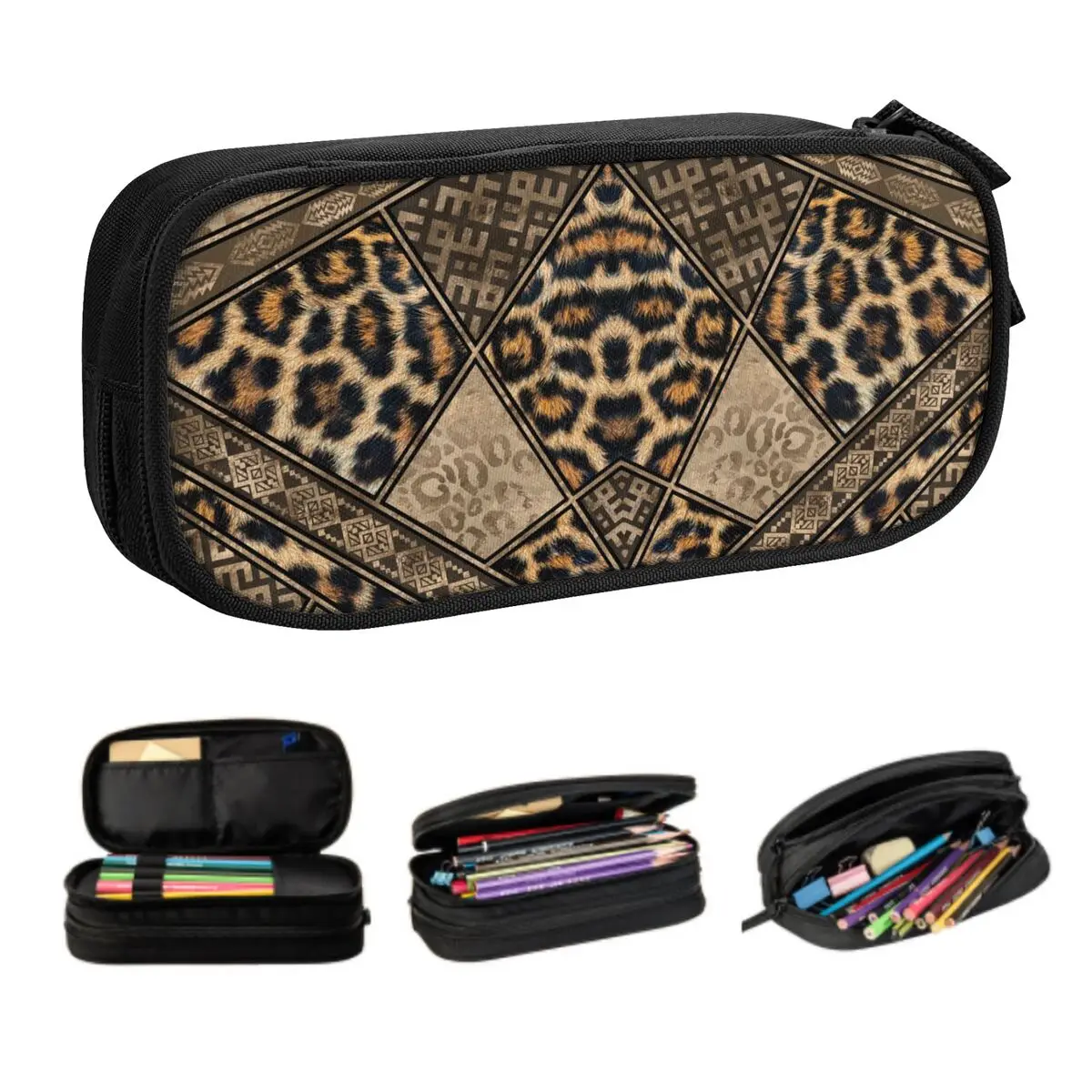 Custom Leopard Fur With Ethnic Ornaments Pencil Cases Boy Girl Large Capacity Tribal African Animal Fur Pen Box Bag Stationery
Custom Leopard Fur With Ethnic Ornaments Pencil Cases Boy Girl Large Capacity Tribal African Animal Fur Pen Box Bag Stationery