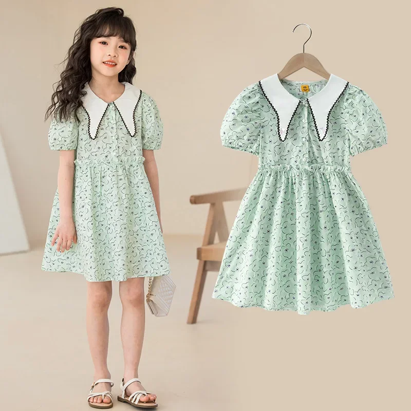 2024 Korean Summer Junior Girl Dress Children Girl Flower Printed Cotton Prom School Girl Princess
2024 Korean Summer Junior Girl Dress Children Girl Flower Printed Cotton Prom School Girl Princess