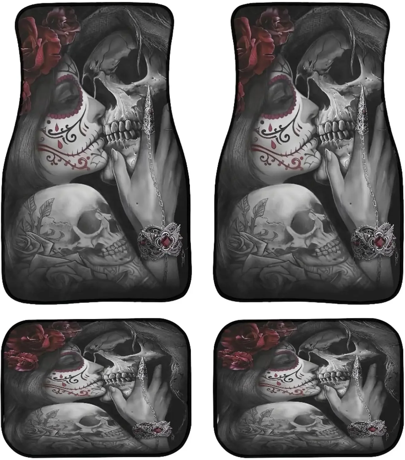 Автомобильные коврики Love Sugar Skulls на заказ для любителей сахарного скелета для девочек с розой, готический череп, цветочный дизайн, напольные автомобильные аксессуары
Автомобильные коврики Love Sugar Skulls на заказ для любителей сахарного скелета для девочек с розой, готический череп, цветочный дизайн, напольные автомобильные аксессуары