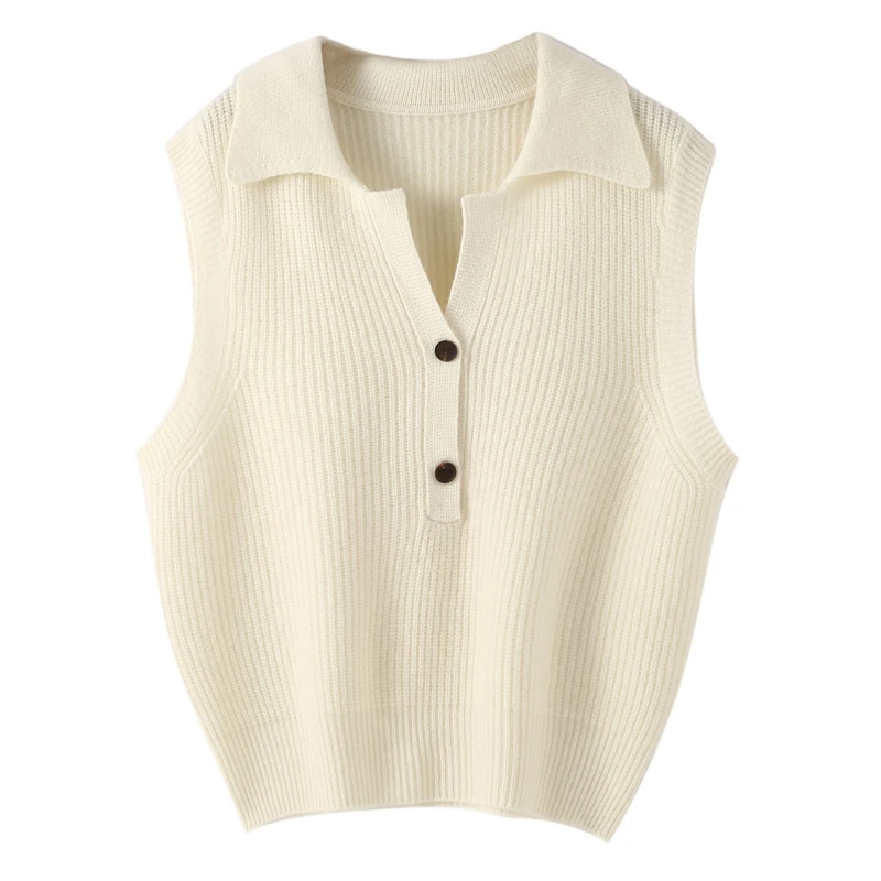 women's Clothing 100% Pure Wool Knitted Camisole Spring and Autumn New Style POLO Collar Tops Fashion Sleeveless Vest Pullover
women's Clothing 100% Pure Wool Knitted Camisole Spring and Autumn New Style POLO Collar Tops Fashion Sleeveless Vest Pullover