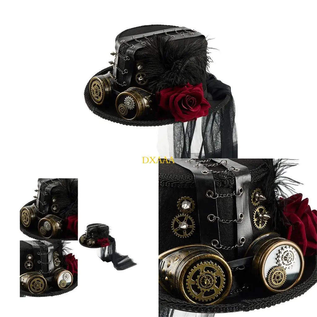 DXAA Metal Gear Hat Rose Flower Long Veil Tall Hat with Goggles For Cosplay Event
DXAA Metal Gear Hat Rose Flower Long Veil Tall Hat with Goggles For Cosplay Event
