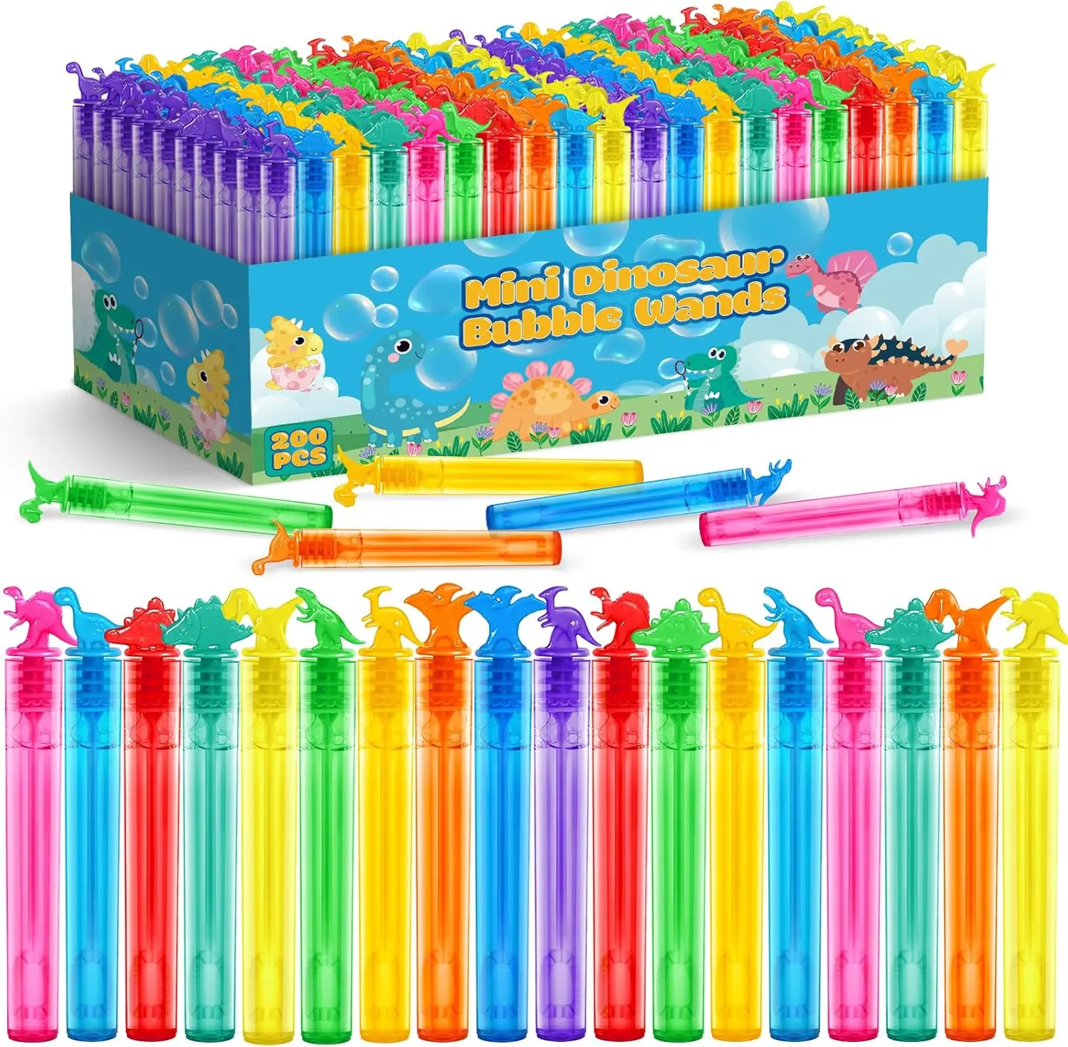 200 Pcs Dinosaur Mini Bubble Wands, Party Favors for Kids, Themed Birthday, Halloween, Carnival Prizes, Outdoor & Indoor Activity
200 Pcs Dinosaur Mini Bubble Wands, Party Favors for Kids, Themed Birthday, Halloween, Carnival Prizes, Outdoor & Indoor Activity