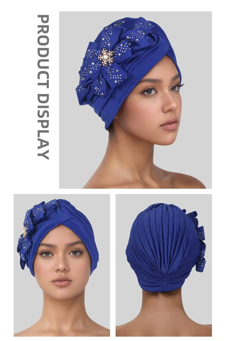 Fashion Diamonds Flower Decoration Turban Women Fashion Hair Wear Head Wrap Ladies Headwear Cancer Hats India Cap Bandana Mujer
Fashion Diamonds Flower Decoration Turban Women Fashion Hair Wear Head Wrap Ladies Headwear Cancer Hats India Cap Bandana Mujer