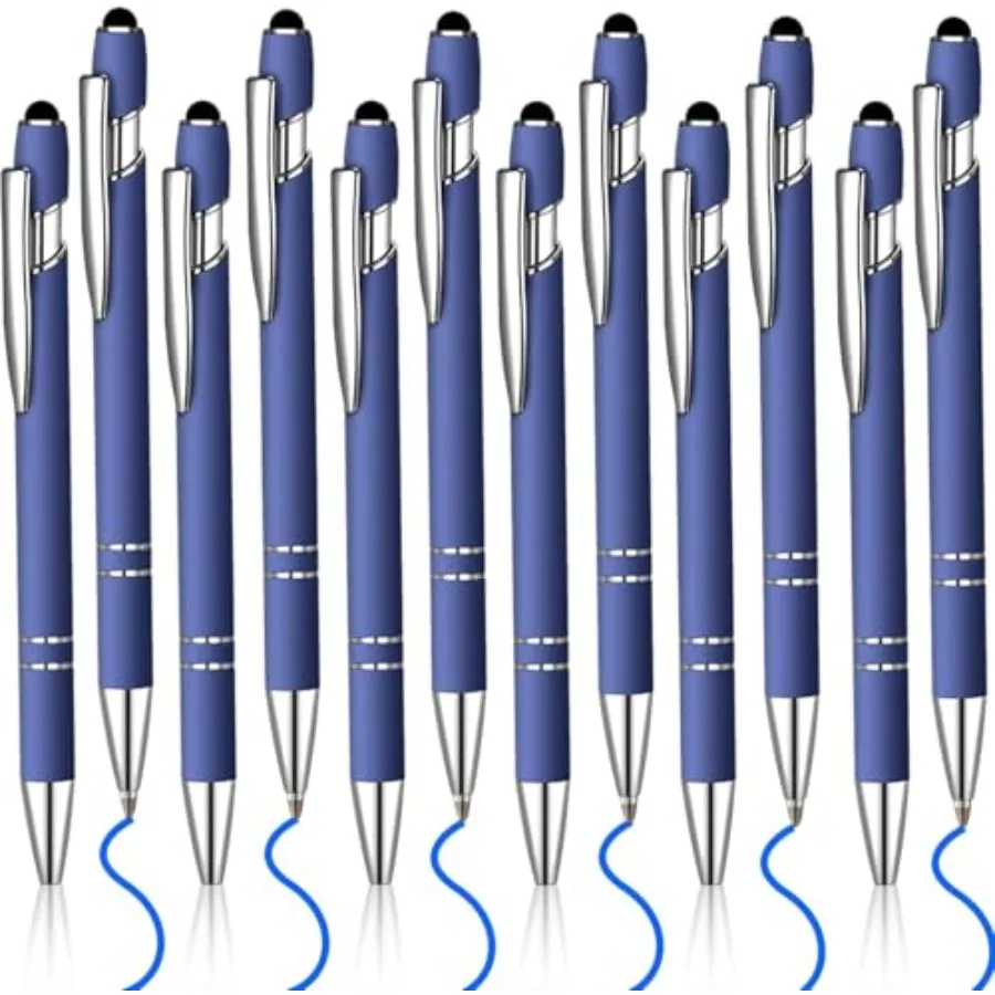 12 Pcs Blue Ink Ballpoint Pen with Stylus Tip, 1.0 mm Metal Pen Stylus Pen for Touch Screens, 2 in 1 Thank You Pen Gift for Fri
12 Pcs Blue Ink Ballpoint Pen with Stylus Tip, 1.0 mm Metal Pen Stylus Pen for Touch Screens, 2 in 1 Thank You Pen Gift for Fri