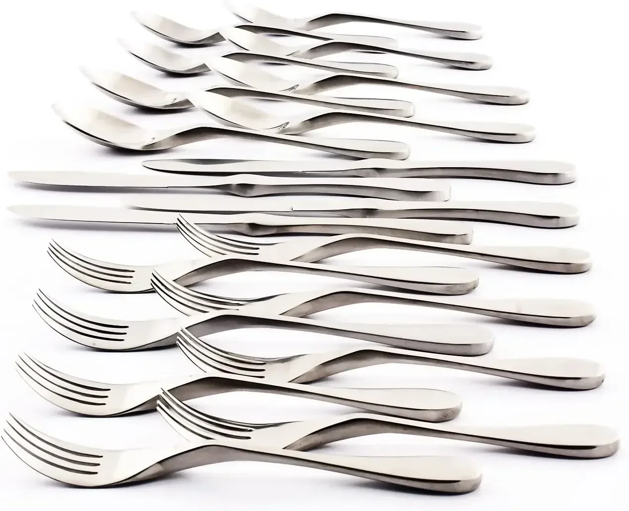 Silverware Set - 20 Piece Matte Silver Cutlery set - Ergonomic Design Utensil sets, 18/10 Stainless Steel Forks Spoons and Knive
Silverware Set - 20 Piece Matte Silver Cutlery set - Ergonomic Design Utensil sets, 18/10 Stainless Steel Forks Spoons and Knive