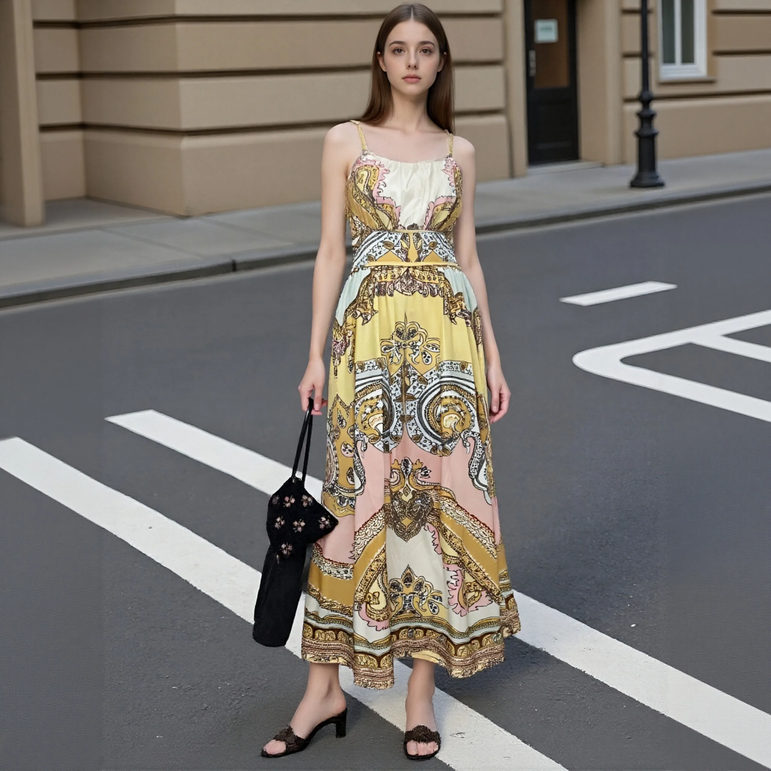 Printed Women's Dress 2025 Summer New Elegant Linen cotton Dresses Design Elegant Temperament Personality Casual Vacation Dress
Printed Women's Dress 2025 Summer New Elegant Linen cotton Dresses Design Elegant Temperament Personality Casual Vacation Dress