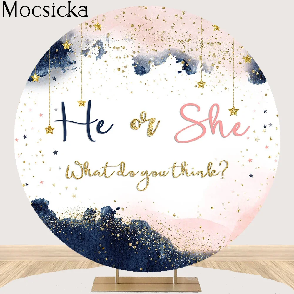 Mocsicka Round Photographic Background Gender Reveal Birthday Star Sky Gold Dot Backdrop Newborn Boy Girl Studio Photobooth Prop
Mocsicka Round Photographic Background Gender Reveal Birthday Star Sky Gold Dot Backdrop Newborn Boy Girl Studio Photobooth Prop