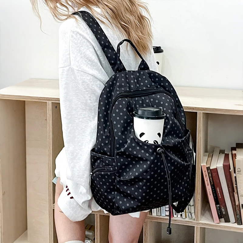 Casual Korean Style Polka Dot Women's Backpack Niche Preppy Versatile Bag Lightweight Nylon Backpack for Students Travel New
Casual Korean Style Polka Dot Women's Backpack Niche Preppy Versatile Bag Lightweight Nylon Backpack for Students Travel New