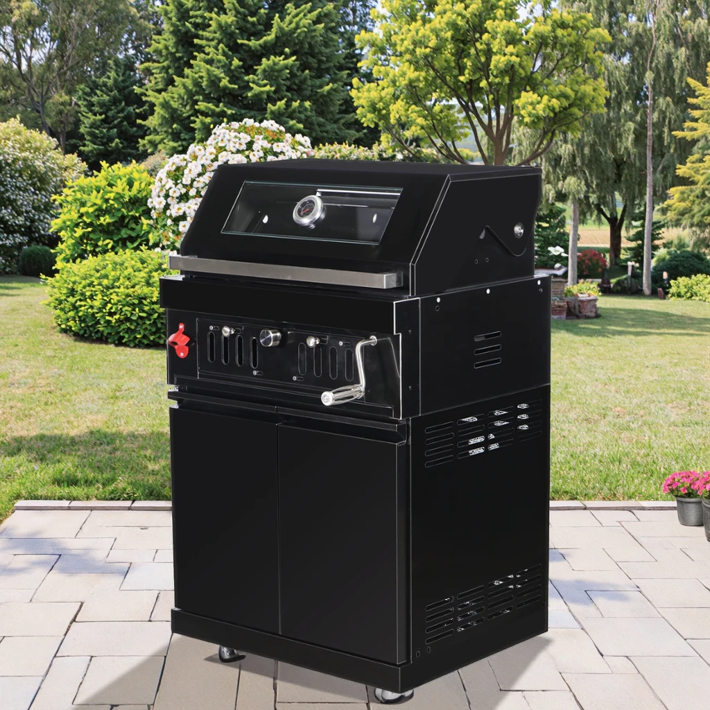 Home Outdoor Freestanding BBQ Trolley with Thermometer Charcoal Grill for Backyard Parties
Home Outdoor Freestanding BBQ Trolley with Thermometer Charcoal Grill for Backyard Parties