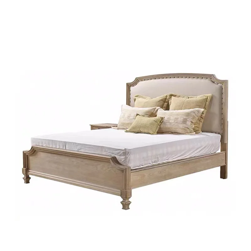 American log style master bedroom solid wood double bed 1.8 meters French retro oak all solid wood wedding bed
American log style master bedroom solid wood double bed 1.8 meters French retro oak all solid wood wedding bed