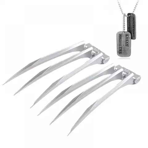 Wolverine Claw Blade Paw Movie Superhero Role Play Props 1:1 Cosplay Hero Weapons Necklaces Gift Toy Halloween X-Men Accessories
