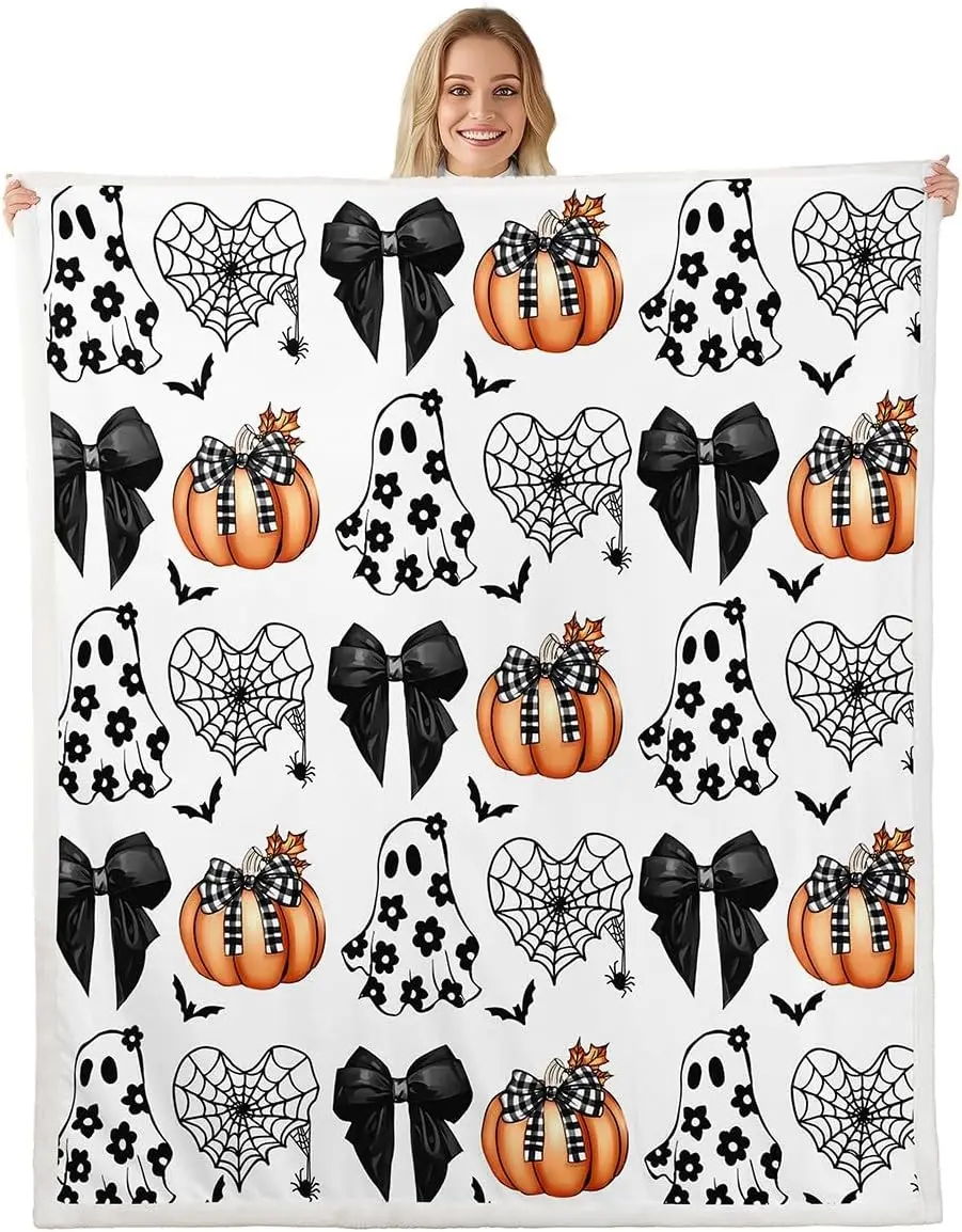 Happy Halloween Throw Blanket,Cute Cartoon Style Bed Plush Blanket for Living Room Decor,Spooky Ghost Spider Web Couch Bed
Happy Halloween Throw Blanket,Cute Cartoon Style Bed Plush Blanket for Living Room Decor,Spooky Ghost Spider Web Couch Bed