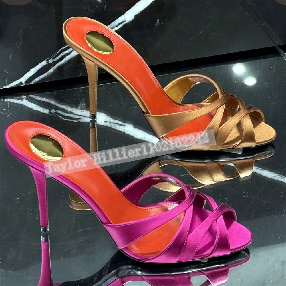 New Summer Satin Open-Toe Slippers Women'S Round Head Stiletto Slip-On Sandals Slippers Luxury Party Evening Shoes Gladiator
New Summer Satin Open-Toe Slippers Women'S Round Head Stiletto Slip-On Sandals Slippers Luxury Party Evening Shoes Gladiator