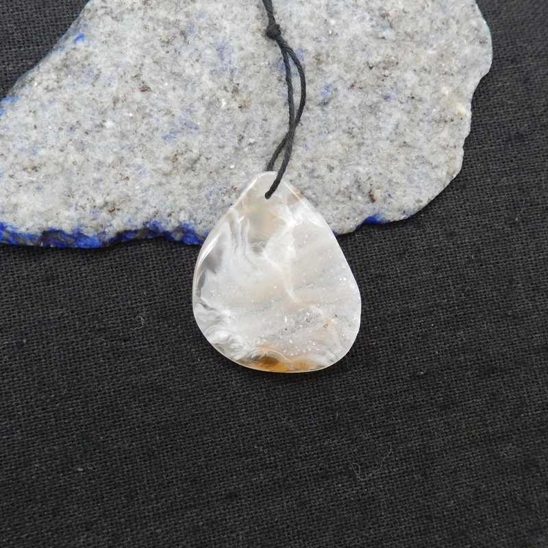 Natural Agate Crystal Front Drilled Pendant Bead 32x27x7mm 7.3g Ideal DIY Jewelry Making Supplies Gift
Natural Agate Crystal Front Drilled Pendant Bead 32x27x7mm 7.3g Ideal DIY Jewelry Making Supplies Gift