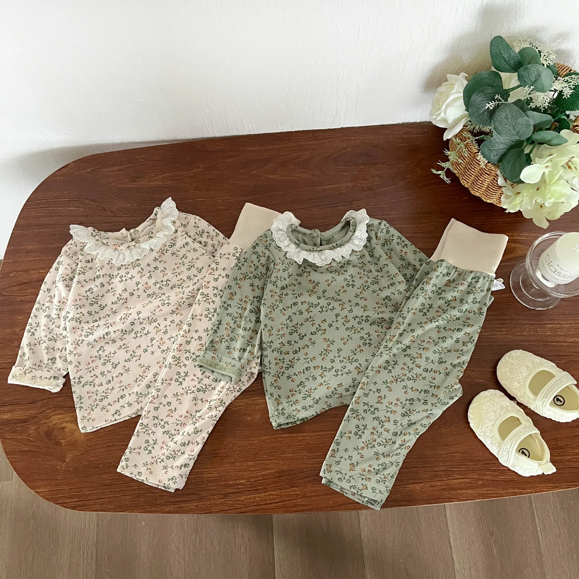 2024 Autumn New Baby Long Sleeve Home Clothes Set Girls Lace Collar Floral Pajamas 2pcs Suit Infant High Waist Pants Outfits
2024 Autumn New Baby Long Sleeve Home Clothes Set Girls Lace Collar Floral Pajamas 2pcs Suit Infant High Waist Pants Outfits