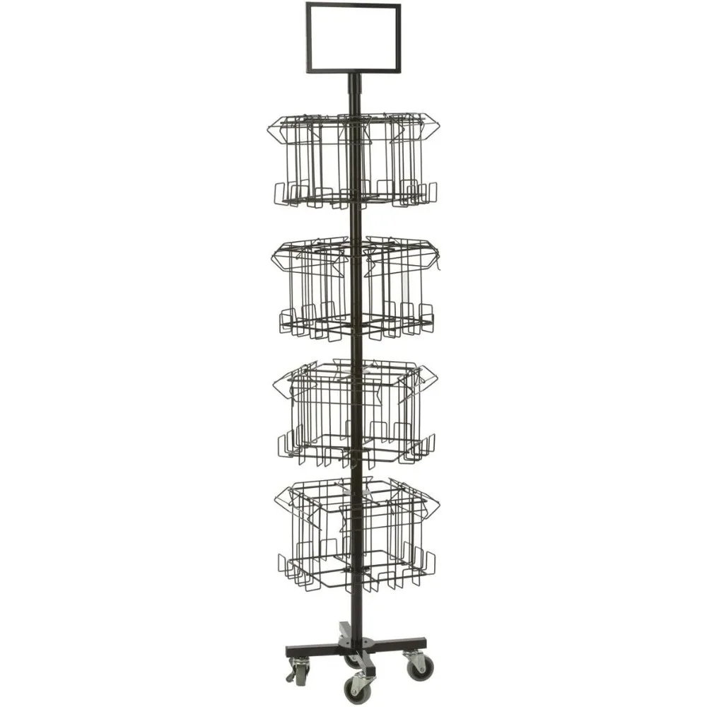 Floor Standing Portable Literature Rack, 16 Pockets for Magazines, Spinning, Tiered
Floor Standing Portable Literature Rack, 16 Pockets for Magazines, Spinning, Tiered